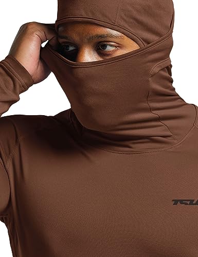TSLA Men's Thermal Compression Shirts Hoodie with Face Cover, Long Sleeve Winter Sports Base Layer Top, Active Running Shirt - Image 2