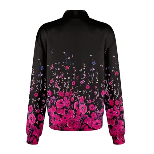 Scrub Jackets for Woman Zip Up Long Sleeve Tops Print Plus Size Womens Scrubs for Women Nursing Shirts with Pockets