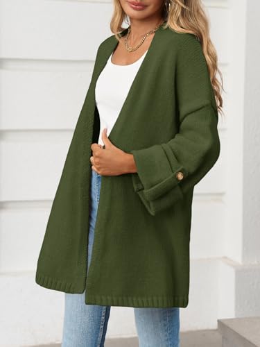 Image of Saodimallsu Womens Oversized Long Cardigan Sweaters Casual Open Front Chunky Knit Slouchy Fall Trendy Sweater Coats
