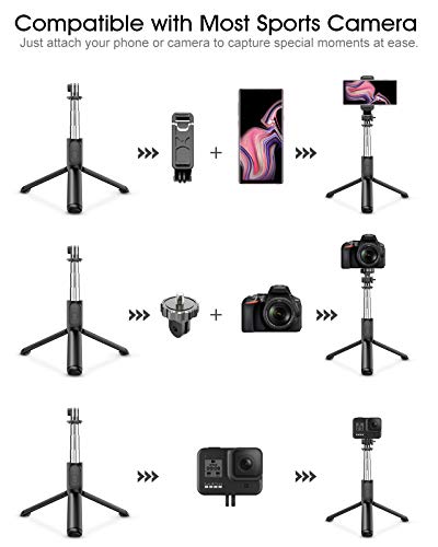 ELEGIANT Selfie Stick 3-in-1 Selfiestick Bluetooth Selfie Stange Stab mit drahtlos Fernauslöser für iPhone 11 XS XR X 8 8P 7 7P 6s 6 5 Android Samsung S9 8 7 6 Huawei 3.5-6.8 Zoll Handy – Bild 3