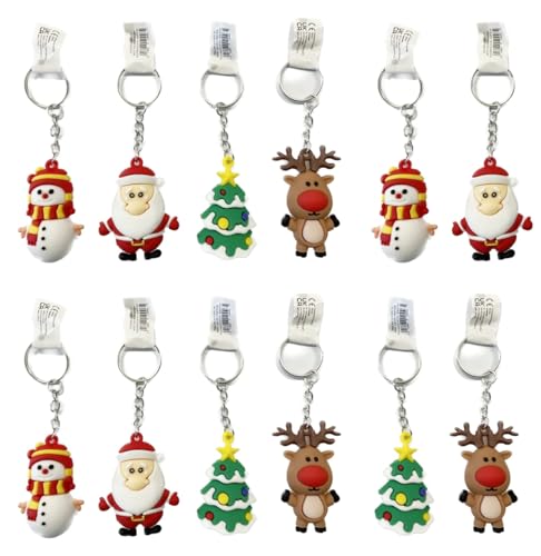 Anila's Christmas Keyrings. 4 Assorted Designs. Great for decorations, stocking fillers or party favours! (Pack of 24 Christmas Keyrings)