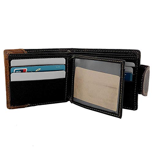Dragon Men's Genuine Leather Bifold Brown Money Many Card Case Holder Wallet #TOP3