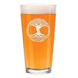 MIP Brand 16 oz Beer Pint Glass Celtic Tree Of Life Irish