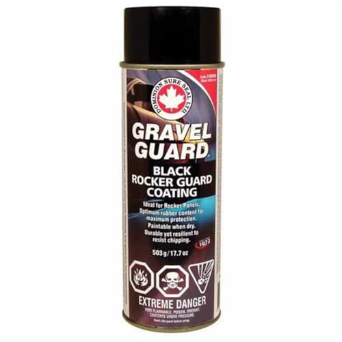 Dominion Sure Seal Gravel Guard Spray - Fast Drying, Flexible Coating for Stone Chip Protection & Sound Deadening, Corrosion-Resistant & Paintable, Similar to Flex Seal & Fluid Film - Black