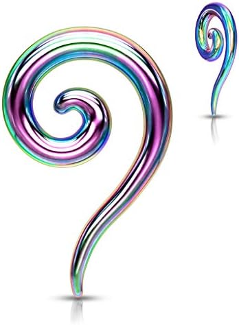 Spirale Dilatazione Per Piercing - Acciaio Surgicale 316L - Diametro 2-8mm - Oro/Argento/Nero