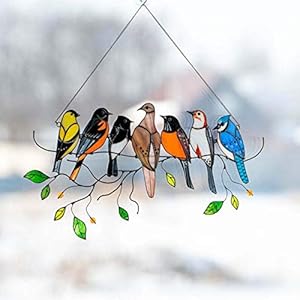 Meerkleurige vogels op één draad, hoge zonnevanger voor ramen, deur, kamer, huisdecoratie, kolibri, ornament, geschenken