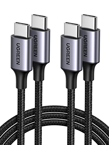 UGREEN USB C auf USB C Kabel 2 Stück 60W PD 3.0 PPS USB C Ladekabel 2 Pack kompatibel mit iPhone 16 Pro Max, iPhone 15, Galaxy S24 A55 A35 Pixel 9 MacBook Air iPad Pro/Air 2024 Steam Deck usw. (2M)