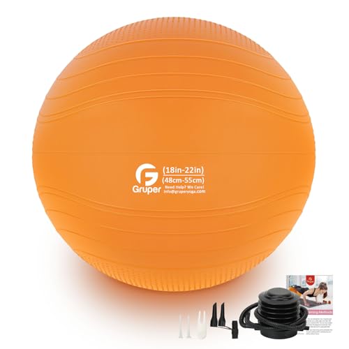 Gruper Yoga Ball, Multiple Sizes Non Slip Exercise Ball for