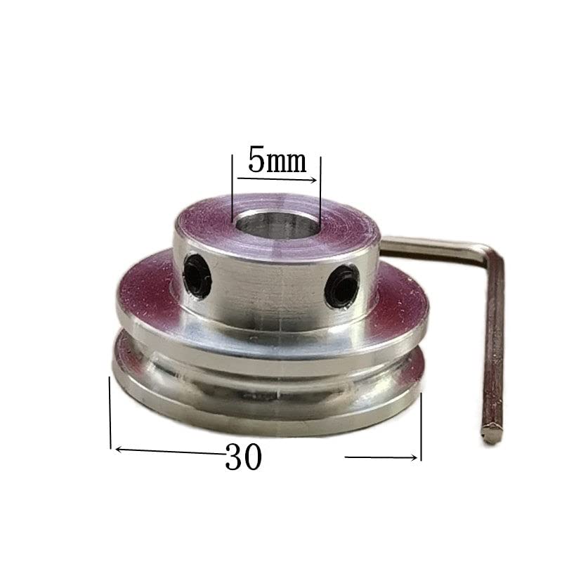 Aluminum Single Groove Pulley for 4mm Round Belt - Durable Motor Drive Wheel (OD20/30/40/50mm) - 1PC O Pulley(OD40x6mm)