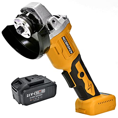 21V Cordless Angle Grinder Electric Angle Grinder For Cutting And Grinding With 3.0Ah Battery & Fast Charger,Yellow #TOP9