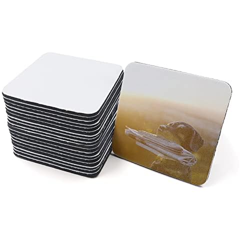 40 Pcs Sublimation Blanks Coasters, Square Sublimation Coasters, Rubber Coasters, Blank Heat Transfer Cup Mat Cover