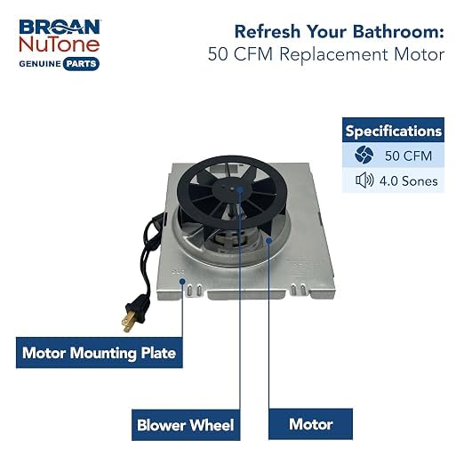 Image of Broan-NuTone Genuine Replacement Motor /Wheel for 50 CFM Bathroom Fans, Fits Select Models