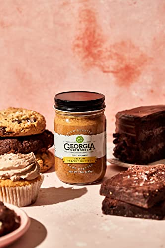 Georgia Grinders Crunchy Peanut Butter 12Oz (12 Ct) Georgia Grown Crunchy Gourmet Peanut Butter, Gluten Free, Non-Gmo, Kosher #TOP3