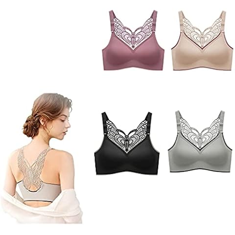 Butterfly Embroidery Wirefree Bra, Butterfly Back Bras Cover