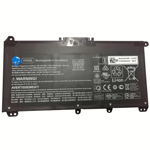 Image of VinTej HT03XL Laptop Battery Compatible for HP Pavilion HSTNN-15-da0053wm, 15-da0002dx, 14m-dh1003dx, 15-da0012dx, DB8R, DB8S, IB80, IB8O, LB8L, LB8M, HT03XL VinTej02
