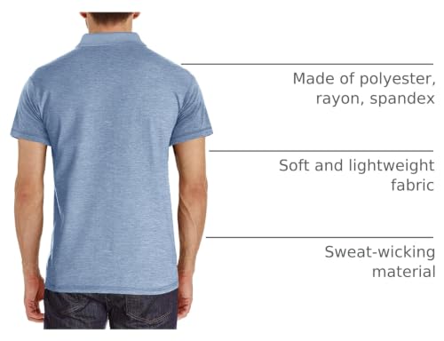 Image of Men's Short Sleeve Polo Shirts Buttons Collared T Shirts with Pocket | Moisture-Wicking,Soft Stretch Fabric, Lightweight,Structured Collar,Business Casual, Golf, Office,All-Day Comfort