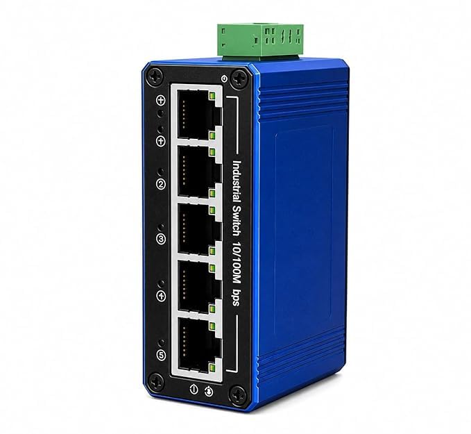 Industrial Ethernet Switch 5 Port / 8 Port, 10/100 Mbps Unmanaged Network Switch, DIN Rail Mount, DC 9-57V Power Input, Aluminium Metal Case, Plug & Play for CCTV, Automation & Industrial Use-image-12