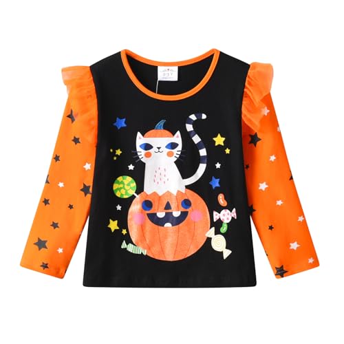 Image of VIKITA Girls Shirts Winter Long Sleeve Tops Print Tees for Girls,3-12 Years