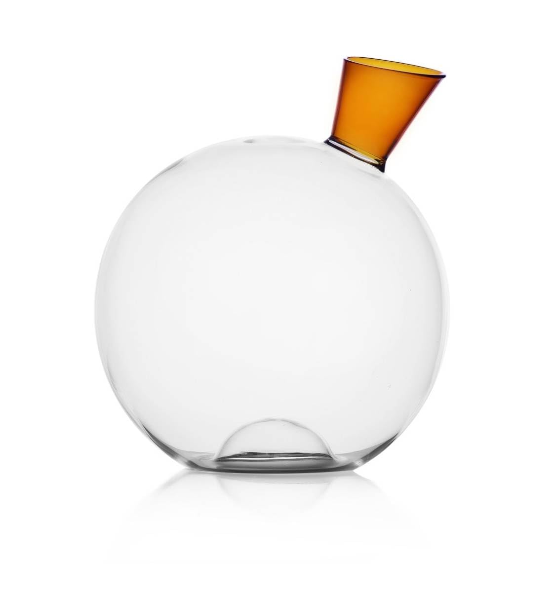Ichendorf Milano Decanter Trasparente e Ambra | Collezione Travasi | 190 cl | Vetro Borosilicato | Fatto a Mano