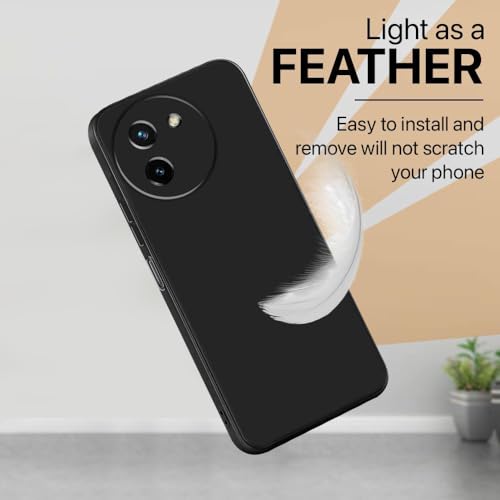 Image of Back Cover for Vivo T3x 5G | Full Camera Protection | Premium Liquid Silicon Case | Flexible Bumper Case for Vivo T3x 5G (Black)