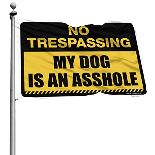 Bannière de chambre 152x244 cm No Trespassing My Dog is An Asshole Frat Decor