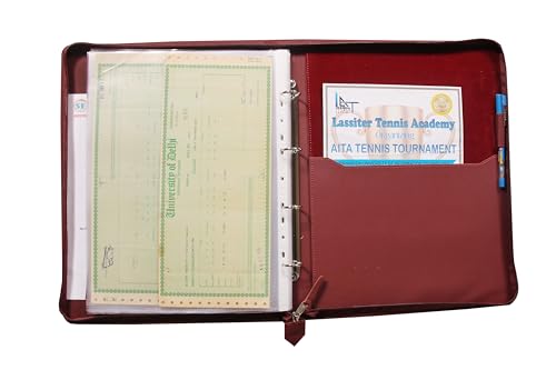 Image of Sukeshcraft Pu Multiuse 25 File Sleeve for Documents, Certificates, Fixed Deposit Receipt, Portfolio B4 Size Documents Holder for Sports, Office, Home, School