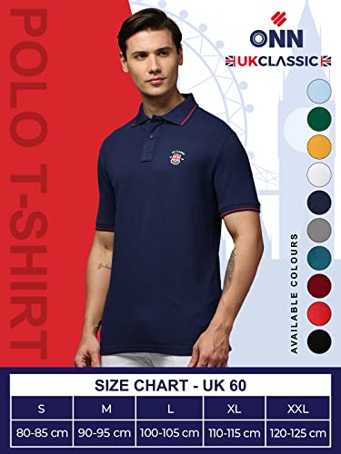 Image of ONN UK Classic Men's Premium Combed Cotton Polo Collar Half Sleeves Solid T-Shirt |
