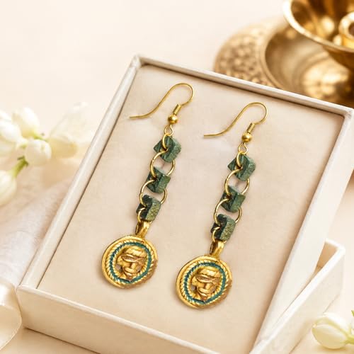 Image of Royal Queen & Empress Handcrafted Tribal Dhokra Earrings Collection for Women - Statement Ethnic Designs in Multiple Colours