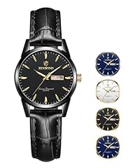 black leather black dial