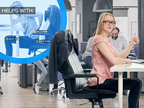 Parkyeon Gel Seat Cushion, Cooling Office Chair Cushion with Non-Slip Cover, Ergonomic Egg Seat Cushion, Large Thick Chair Cushion for Desk Car Wheelchair, Sciatica Tailbone & Back Pain Relief（Blue） - Thumbnail 2