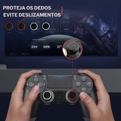 Controle Sem Fio Compativel com Playstation 4, Bluetooh, DoubleShock4