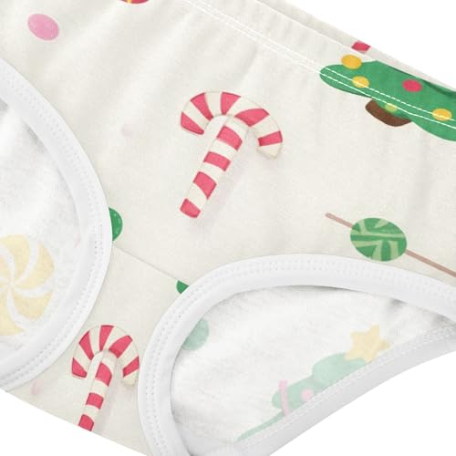 Girls' Brief Panties Toddler Cotton Underwear for Kid Festive Christmas Tree Candy Pattern4
