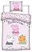 Peppa Pig - Juego de cama infantil (100 x 135 + 40 x 60 cm, 100% algodón)