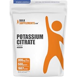 BulkSupplements.com Potassium Citrate Powder - for Hydration Support, Mineral Supplement, Potassium 99mg - Gluten Free, 300mg per Serving, 500g (1.1 lbs) (Pack of 1)
