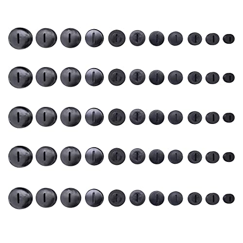 55 Stück schwarze Kohlebürstenabdeckung aus Kunststoff mit Schlitzverbinder, mehrere Durchmesser, 9,8 mm - 21,8 mm, Ersatzteile für Hammerschleifer, elektrisches Elektrowerkzeug Cover