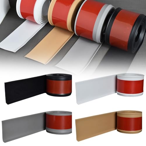 Tidevib Zócalo de PVC suave, 2 m x 10 cm, zócalo de plástico para decoración de pared, fácil instalación, con parte trasera autoadhesiva, color como se muestra en la imagen