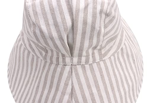 Baby Sun Hat Toddler Hats For Boys Girls Infant Sun Hat Baby Girl Hats Outdoor Wide Brim Basin Hat Beach Hat Upf 50+ Cotton Hemp Breathable Quick Drying (9-24 Months, Grey White Stripe) #TOP4