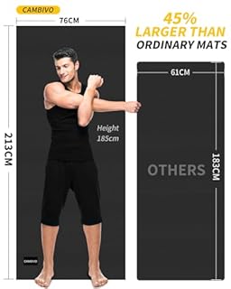 CAMBIVO Yoga Mat for Women and Men, Extra Long and Wide Exercise Mat(84" x 30" x 1/4 inch), Large Non Slip Workout Mat for Yoga, Pilates, Fitness, Barefoot Workouts, Home Gym Studio