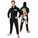 Produktbild One Piece Schlafoveralls für Herren, Onesie Herren und Erwachsene, Fleece Jumpsuit Herren - Anime Merch, Anime Geschenke (Schwarz, XL)