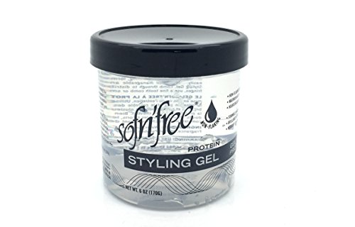 Sofn'free Protein Styling Gel, Non flaky formula for firm styling control when setting, wrapping or moulding, perfect waves sets and controlling curly hair, 170 g, Clear, Pack 1