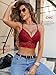 Avidlove Lace Bralettes for Women V Neck Racerback Sexy Cami Crop Top（Wine Red,XXL）