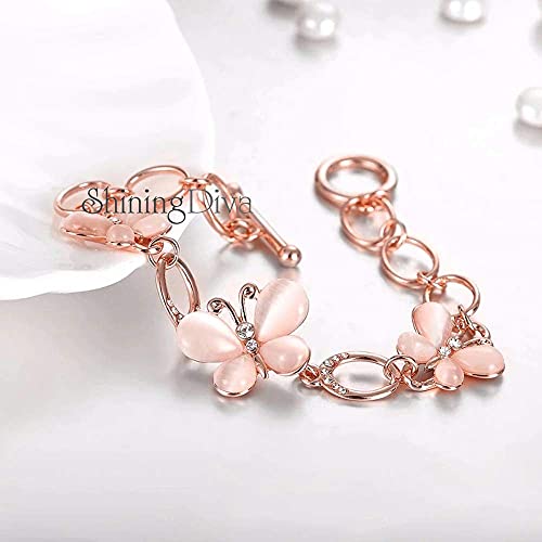 Image of Shining Diva Fashion 18k Rose Gold Plated Stylish Austrian Crystal Bracelet for Women and Girls (rrsd10722b), free