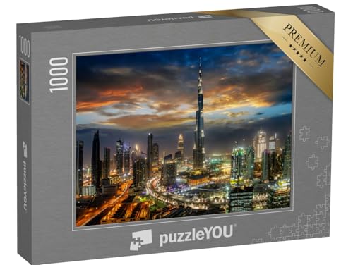 puzzleYOU: Puzzle 1000 Teile „Dubai Business Bay bei Nacht“ – aus der Puzzle-Kollektion Arabien, Aus Aller Welt