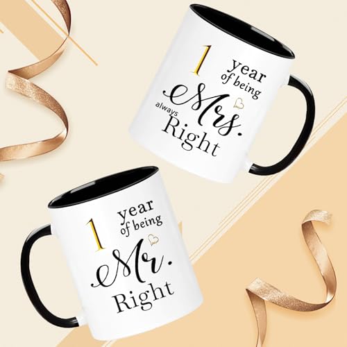 Set de 2 mugs de aniversario de 1 año 11oz miniatura 2