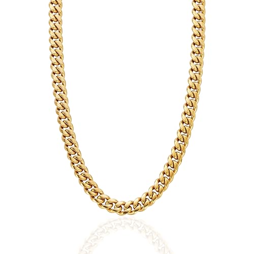 CRAFTD | Gold Cuban Link Chain | Durable 18K Gold & 316L Stainless Steel | Waterproof, Heat & Sweat Resistant | Gifts for Men | Men's Jewelry |