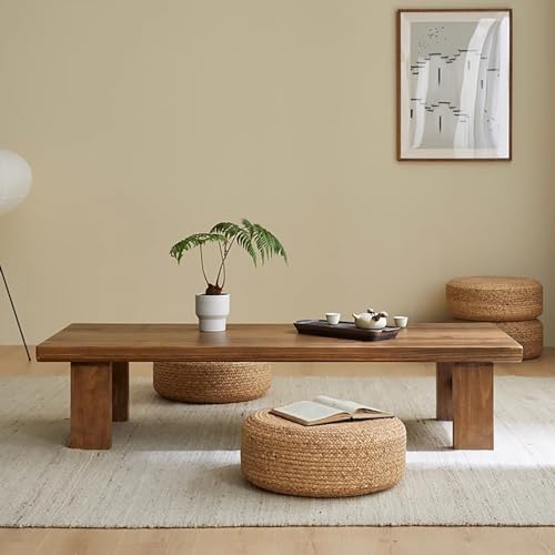 Table à thé japonaise en bois de style table à manger vintage de sol