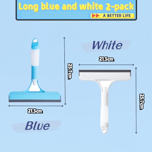 3 in 1 Window Cleaning Scraper,3 in 1 Spray Squeegee, Multifunctional Glass Cleaner Tool with Microfiber Pad for Home, Car, Mirrors, and Shower Surfaces (Blue)