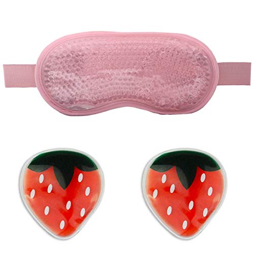 Cold Eye Mask, Hot Cold Compress Pack Eye Therapy Gel Bead Cooling Eye Mask for Puffy Eyes, Headache, Migraine Headaches, Migraines, Dark Circles, Sinus - Reusable Eye Face Mask (type7)