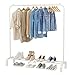 UDEAR Porte-vêtement Autoportant Cintre Multifonctionnel Unipolaire Chambre Vêtements Rack Chambre, Blanc