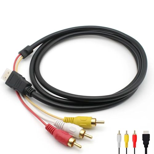 WEISENLINZ Cavo differenziale da HDMI a AV da HDMI a 3RCA rosso, giallo e bianco, cavo audio video da 1,5 metri, convertitore per HDTV 1080P e DVD, adattatore per la maggior parte dei proiettori LCD